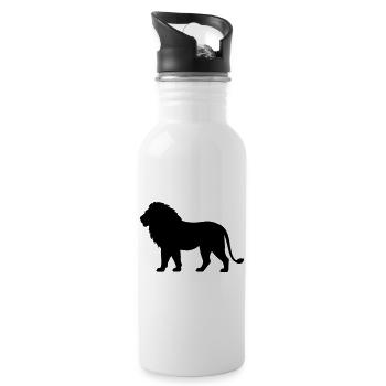 Lion - Water bottle with straw - white - Right