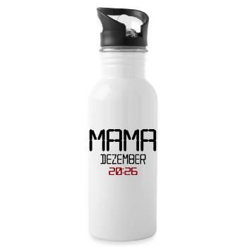 Geburt Baby, Dezember 2026 Mama - Trinkflasche mit integriertem Trinkhalm - Weiß - Rechts