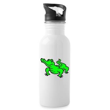 Crocodile (a) - Trinkflasche mit integriertem Trinkhalm - Weiß - Rechts