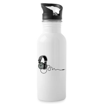 Peace Kopfhörer - Trinkflasche mit integriertem Trinkhalm - Weiß - Rechts
