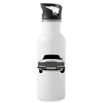 MB W123 Youngtimer Oldtimer,70er,80er (25) - Trinkflasche mit integriertem Trinkhalm - Weiß - Rechts