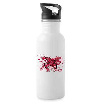 Dove of peace in the blood - Water bottle with straw - white - Right