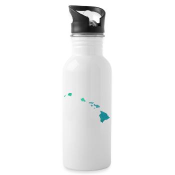 hawaii - Trinkflasche mit integriertem Trinkhalm - Weiß - Rechts