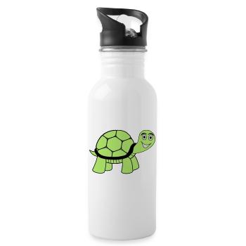 tortue - Gourde avec paille intégrée - blanc - Droite
