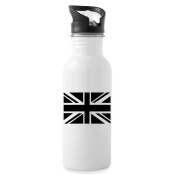 British Flag - Water bottle with straw - white - Right