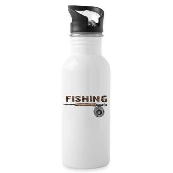 Fishing - Gourde avec paille intégrée - blanc - Droite