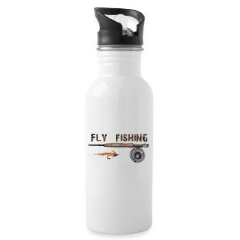 Fly fishing - Gourde avec paille intégrée - blanc - Droite