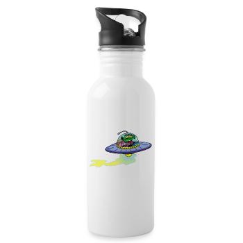 Vaisseau extraterrestre alien - Gourde avec paille intégrée - blanc - Droite