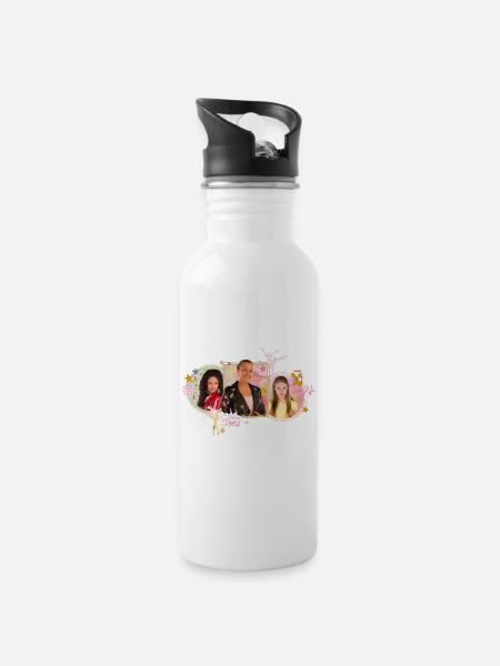 Find me in Paris Ballerinas - Trinkflasche mit integriertem Trinkhalm - Weiß