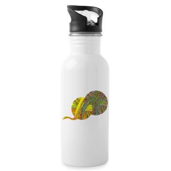 Schneider Handwerk Wolle - Trinkflasche mit integriertem Trinkhalm - Weiß - Rechts
