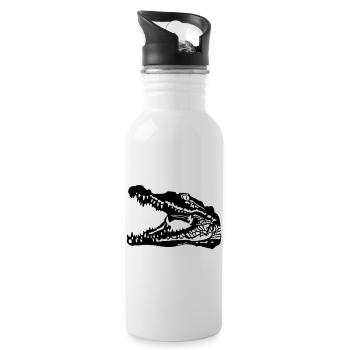 Crocodile - Gourde avec paille intégrée - blanc - Droite