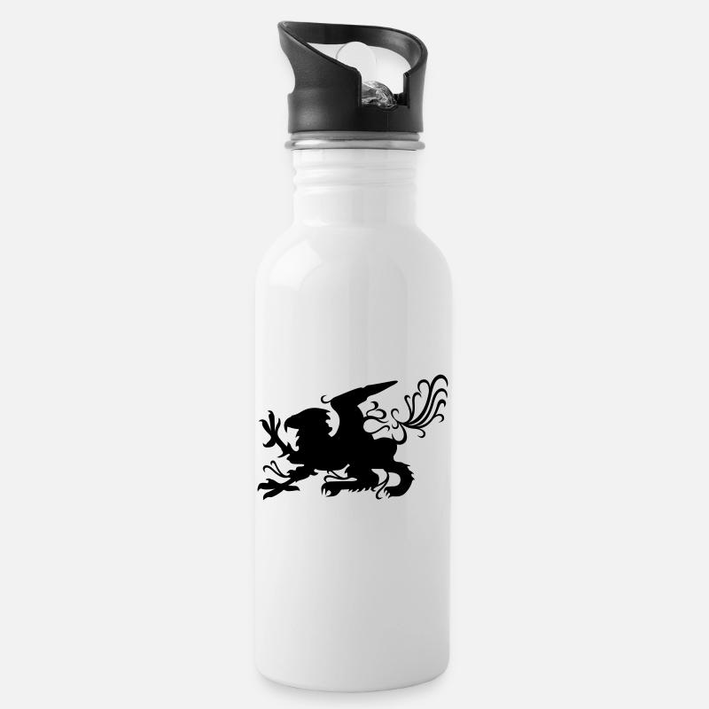 Greif - Trinkflasche mit integriertem Trinkhalm - Weiß