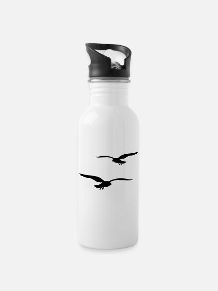 mouette - Gourde avec paille intégrée - blanc