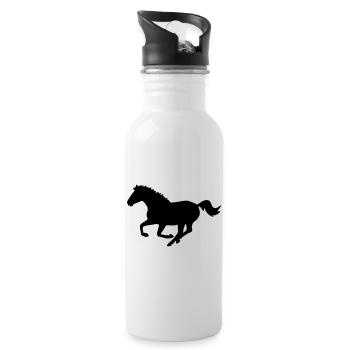 cheval - Gourde avec paille intégrée - blanc - Droite