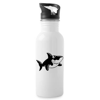 Requin comique - Gourde avec paille intégrée - blanc - Droite