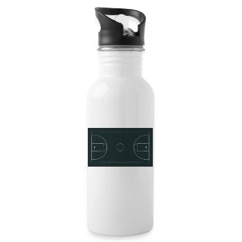 Basketball feld - Trinkflasche mit integriertem Trinkhalm - Weiß - Rechts