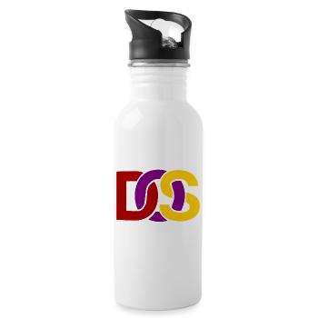 Retro MS DOS Logo - Trinkflasche mit integriertem Trinkhalm - Weiß - Rechts