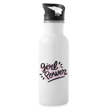 Grl Pwr - Water bottle with straw - white - Right