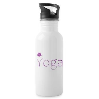 yoga meditation gift idea - Water bottle with straw - white - Right
