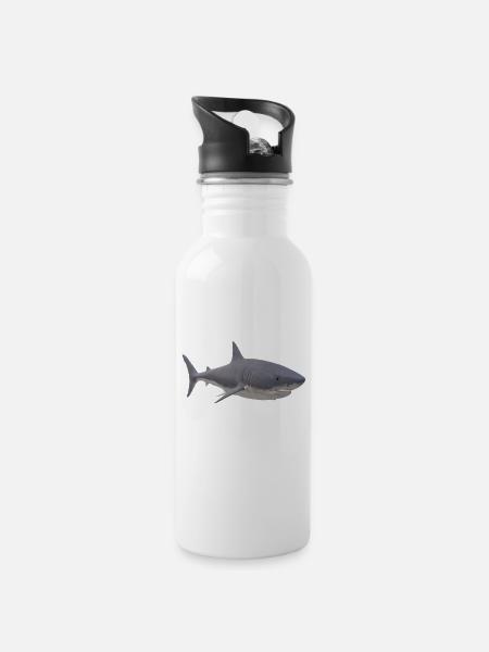 Hai - Trinkflasche mit integriertem Trinkhalm - Weiß