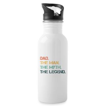 Dad The Man The Myth The Legend Father's Day - Water bottle with straw - white - Right