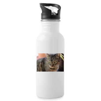 Katze Kätzchen Poster Katzenposter Tigerkatze - Trinkflasche mit integriertem Trinkhalm - Weiß - Rechts