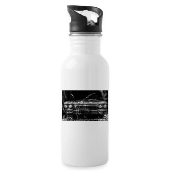 Cadillac classic car - Water bottle with straw - white - Right