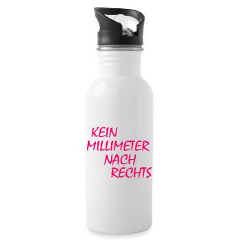 kein millimeter nach rechts - Trinkflasche mit integriertem Trinkhalm - Weiß - Rechts