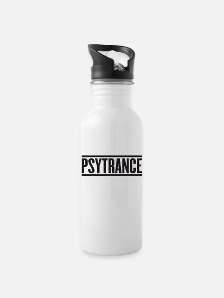 Psytrance - Water bottle with straw - white