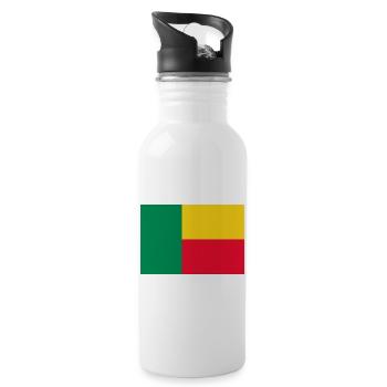 sticker flag of Benin Aufkleber Fahne Benin - Water bottle with straw - white - Right