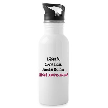 Nicht andersrum - Trinkflasche mit integriertem Trinkhalm - Weiß - Rechts
