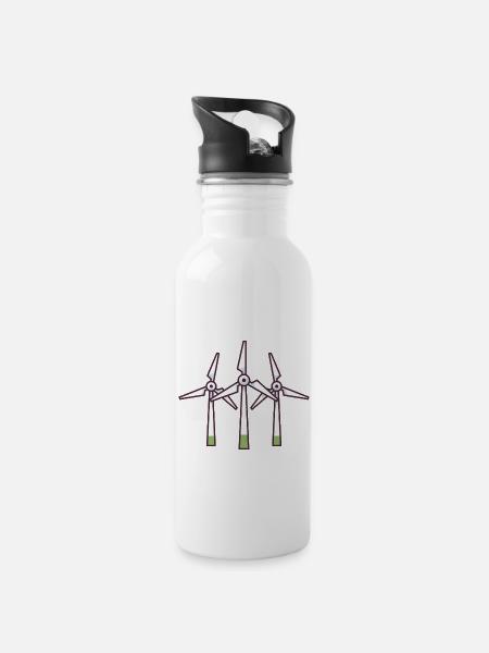 Energiewende ist ein bedeutendes Energiesystem. - Trinkflasche mit integriertem Trinkhalm - Weiß