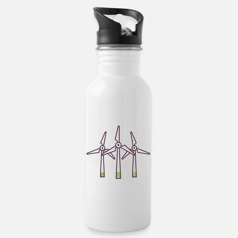 Energiewende ist ein bedeutendes Energiesystem. - Trinkflasche mit integriertem Trinkhalm - Weiß