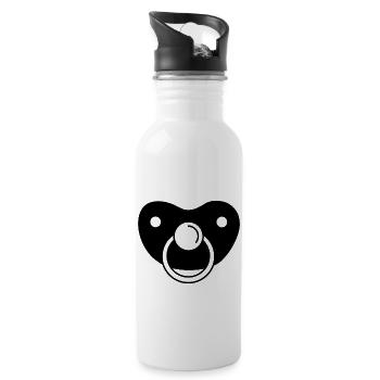 Schnuller Geschenk Kleinkind Baby Schwangerschaft - Trinkflasche mit integriertem Trinkhalm - Weiß - Rechts