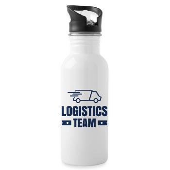 Logistiker Team Transportfirma Logistik Spedition - Trinkflasche mit integriertem Trinkhalm - Weiß - Rechts