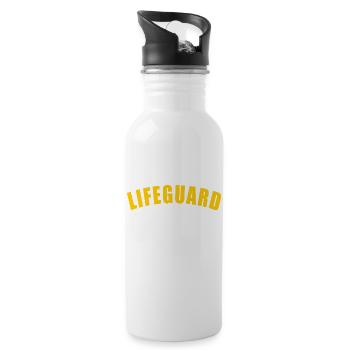 LIFEGUARD jaune nageur sauveteur maître-nageur - Gourde avec paille intégrée - blanc - Droite