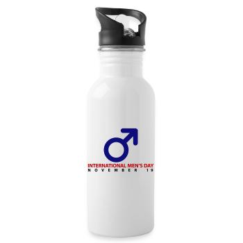 International Men's Day - Water bottle with straw - white - Right
