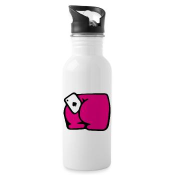 As Card - Trinkflasche mit integriertem Trinkhalm - Weiß - Rechts