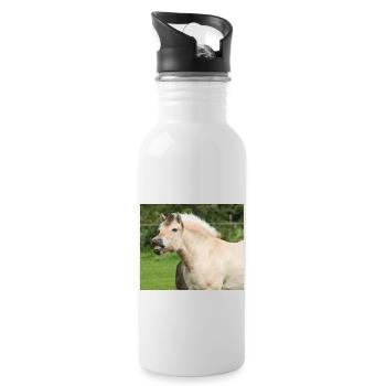 Cheval. Cheval. - Gourde avec paille intégrée - blanc - Droite