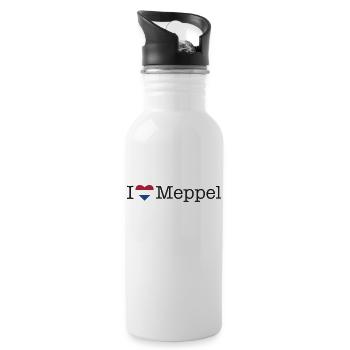 I love Meppel - Water bottle with straw - white - Right