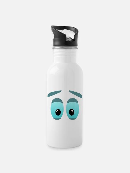 The big eyes - Water bottle with straw - white
