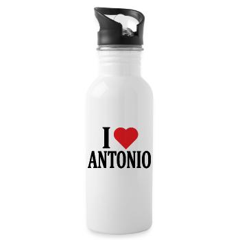 T-shirt J’adore Antonio t-shirt idée cadeau - Gourde avec paille intégrée - blanc - Droite