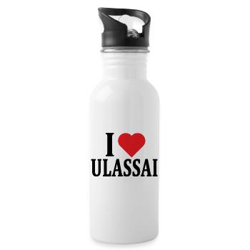 T-shirt I love Ulassai t-shirt Sardinia - Water bottle with straw - white - Right