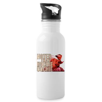 Hotter Than A Hoochie Coochie - Water bottle with straw - white - Right