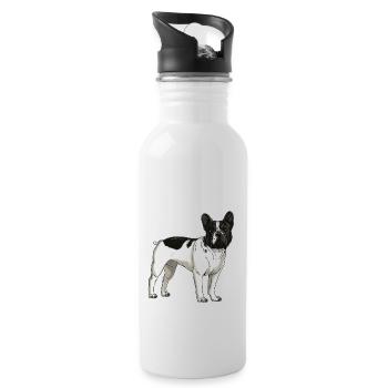 French Bulldog T-shirt. - Water bottle with straw - white - Right