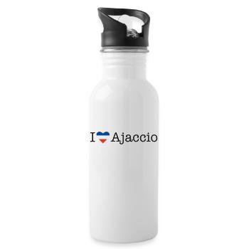 I love Ajaccio - Trinkflasche mit integriertem Trinkhalm - Weiß - Rechts