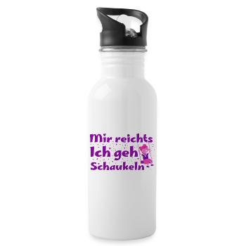 Mir reicht's, ich geh schaukeln - Trinkflasche mit integriertem Trinkhalm - Weiß - Rechts