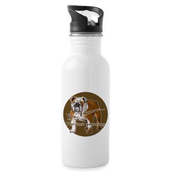 English Bulldog T-shirt. I'm just amazing. - Water bottle with straw - white - Right