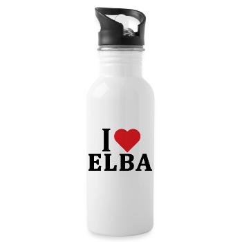 T-Shirt Ich liebe Elba T-Shirt Geschenkidee - Trinkflasche mit integriertem Trinkhalm - Weiß - Rechts