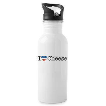 I love Cheese - Trinkflasche mit integriertem Trinkhalm - Weiß - Rechts